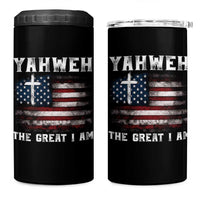 Yahweh The Great I Am Christian Faith 4 in 1 Can Cooler Tumbler Vintage American Flag - Wonder Print Shop
