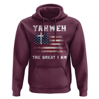 Yahweh The Great I Am Christian Faith Hoodie Vintage American Flag - Wonder Print Shop
