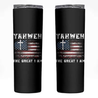 Yahweh The Great I Am Christian Faith Skinny Tumbler Vintage American Flag - Wonder Print Shop