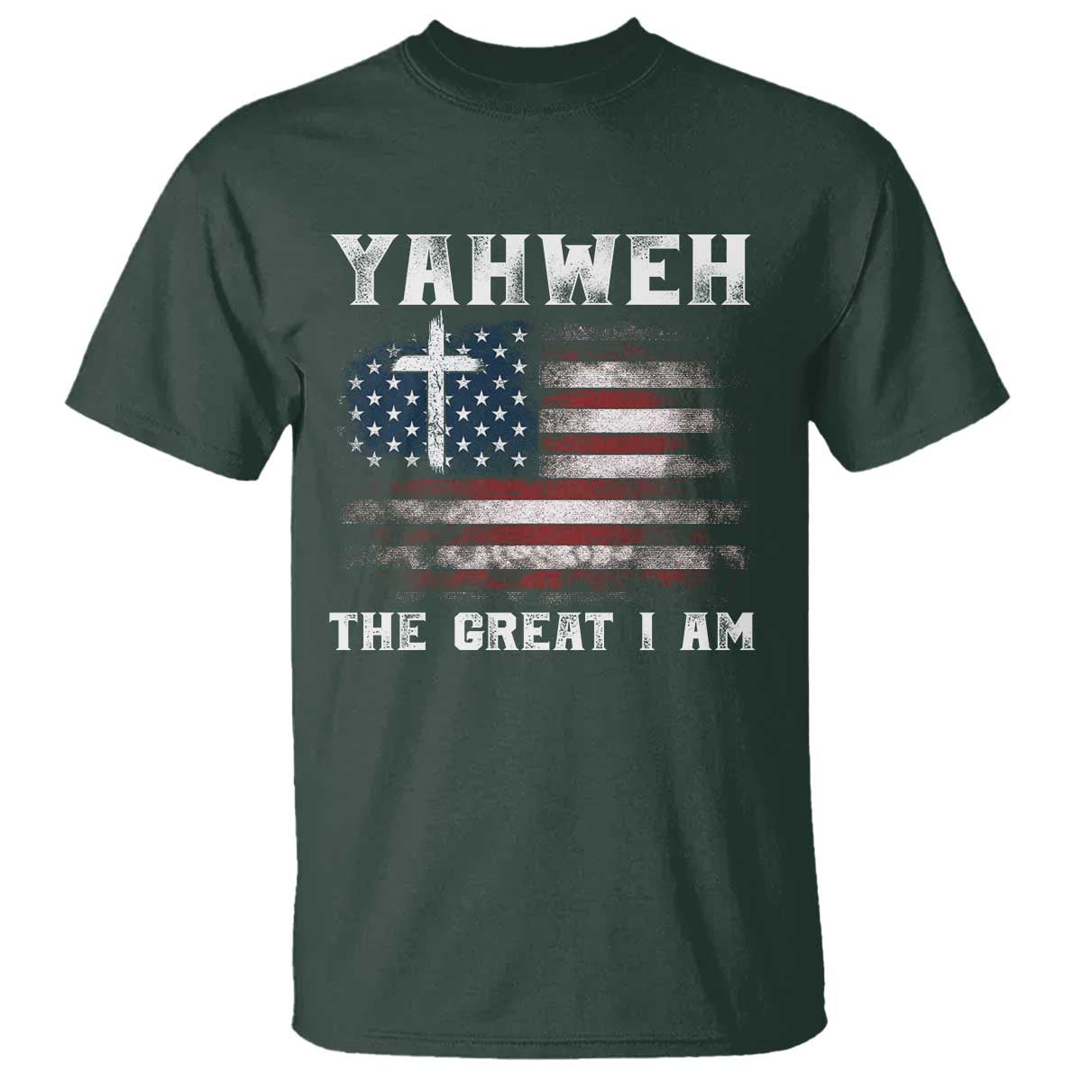 Yahweh The Great I Am Christian Faith T Shirt Vintage American Flag - Wonder Print Shop