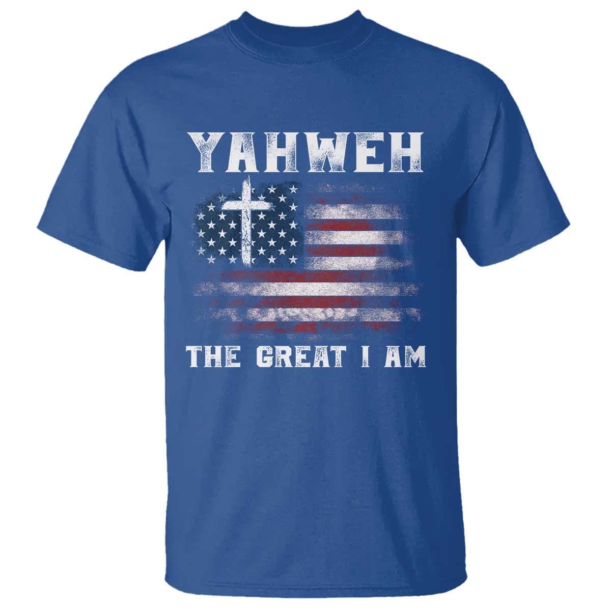 Yahweh The Great I Am Christian Faith T Shirt Vintage American Flag - Wonder Print Shop