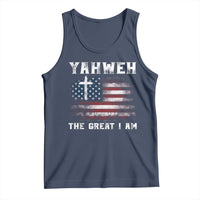 Yahweh The Great I Am Christian Faith Tank Top Vintage American Flag - Wonder Print Shop