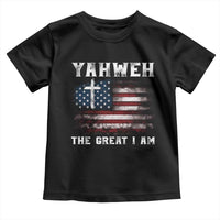 Yahweh The Great I Am Christian Faith Toddler T Shirt Vintage American Flag - Wonder Print Shop