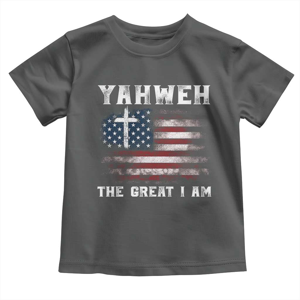 Yahweh The Great I Am Christian Faith Toddler T Shirt Vintage American Flag - Wonder Print Shop