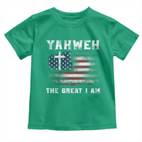 Yahweh The Great I Am Christian Faith Toddler T Shirt Vintage American Flag - Wonder Print Shop