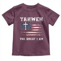 Yahweh The Great I Am Christian Faith Toddler T Shirt Vintage American Flag - Wonder Print Shop