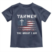 Yahweh The Great I Am Christian Faith Toddler T Shirt Vintage American Flag - Wonder Print Shop