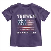 Yahweh The Great I Am Christian Faith Toddler T Shirt Vintage American Flag - Wonder Print Shop