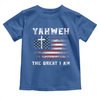 Yahweh The Great I Am Christian Faith Toddler T Shirt Vintage American Flag - Wonder Print Shop