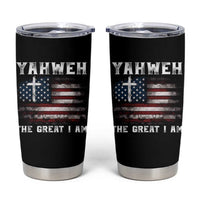 Yahweh The Great I Am Christian Faith Tumbler Cup Vintage American Flag - Wonder Print Shop