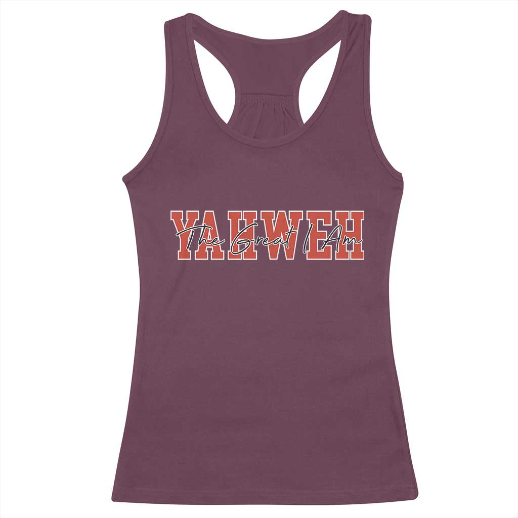 Yahweh The Great I Am Racerback Tank Top Christian Religious Faith - Wonder Print Shop