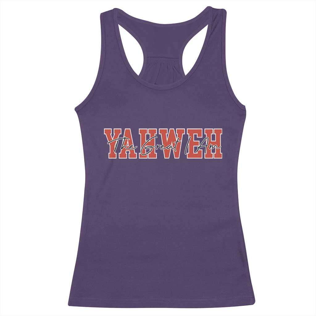 Yahweh The Great I Am Racerback Tank Top Christian Religious Faith - Wonder Print Shop