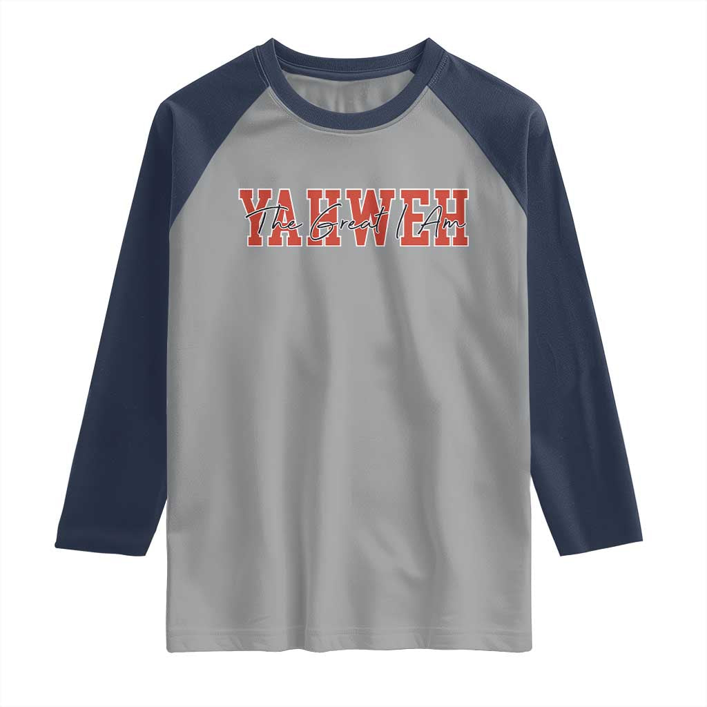 Yahweh The Great I Am Raglan Shirt Christian Religious Faith - Wonder Print Shop