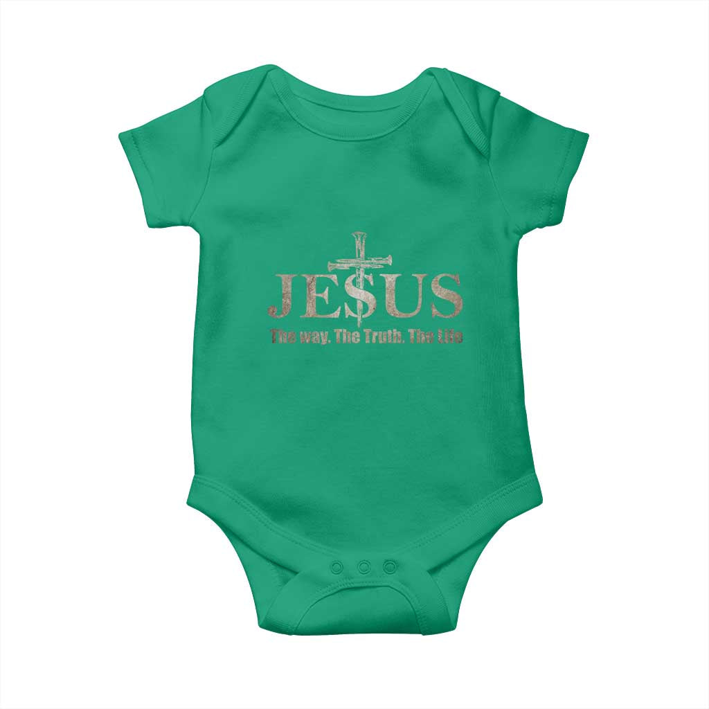 Jesus The Way The Truth The Life Baby Onesie Christian Cross Nails - Wonder Print Shop