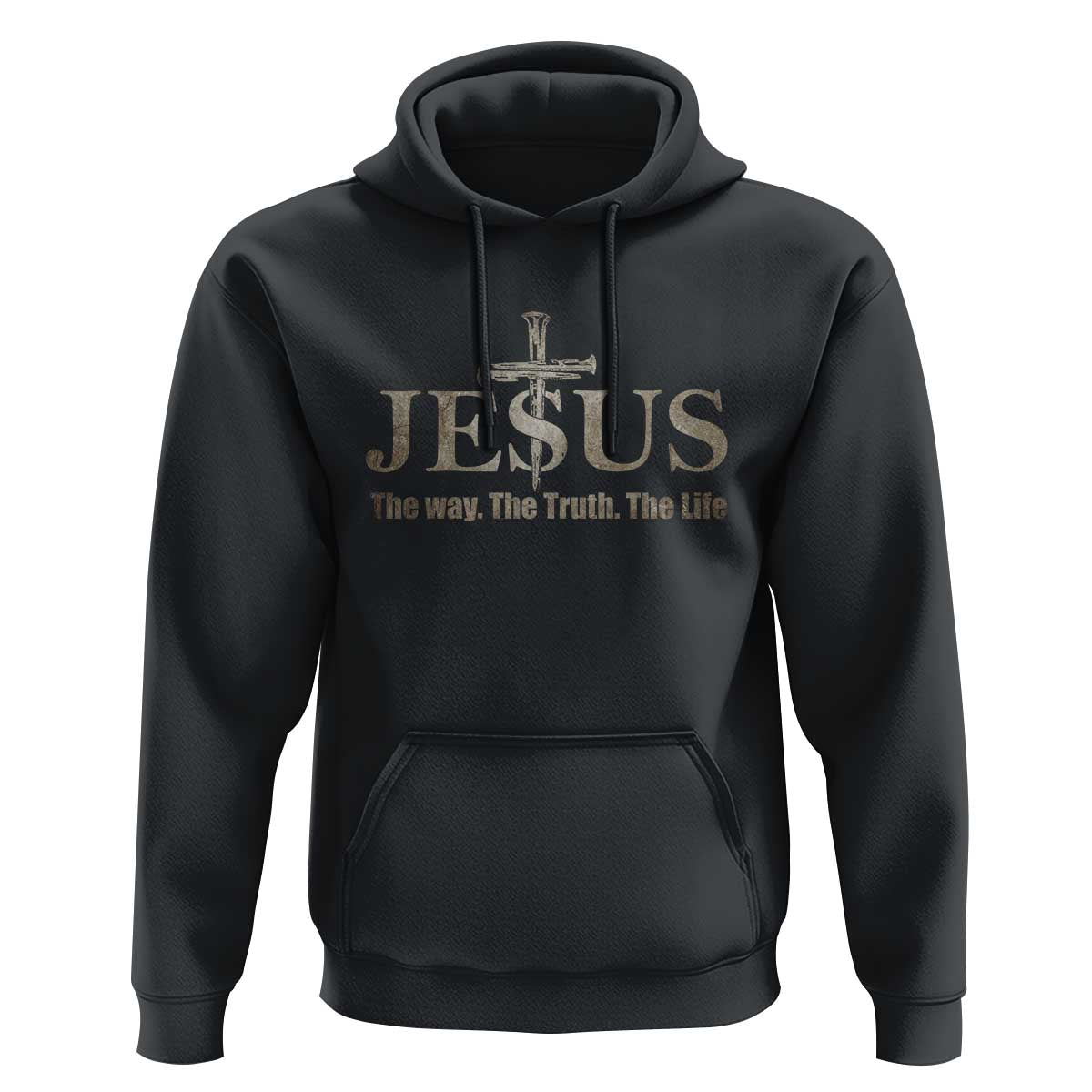 Jesus The Way The Truth The Life Hoodie Christian Cross Nails - Wonder Print Shop