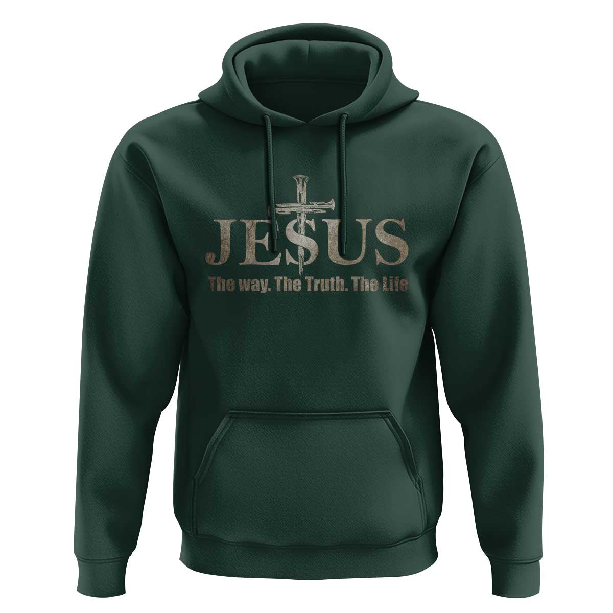 Jesus The Way The Truth The Life Hoodie Christian Cross Nails - Wonder Print Shop