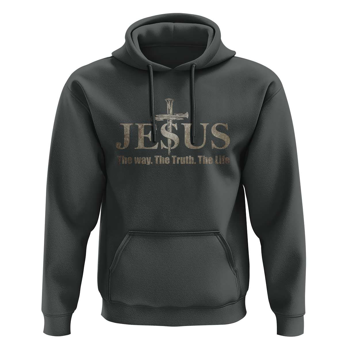 Jesus The Way The Truth The Life Hoodie Christian Cross Nails - Wonder Print Shop