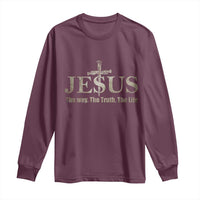 Jesus The Way The Truth The Life Long Sleeve Shirt Christian Cross Nails - Wonder Print Shop
