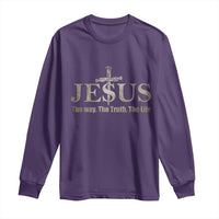 Jesus The Way The Truth The Life Long Sleeve Shirt Christian Cross Nails - Wonder Print Shop