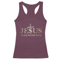 Jesus The Way The Truth The Life Racerback Tank Top Christian Cross Nails - Wonder Print Shop