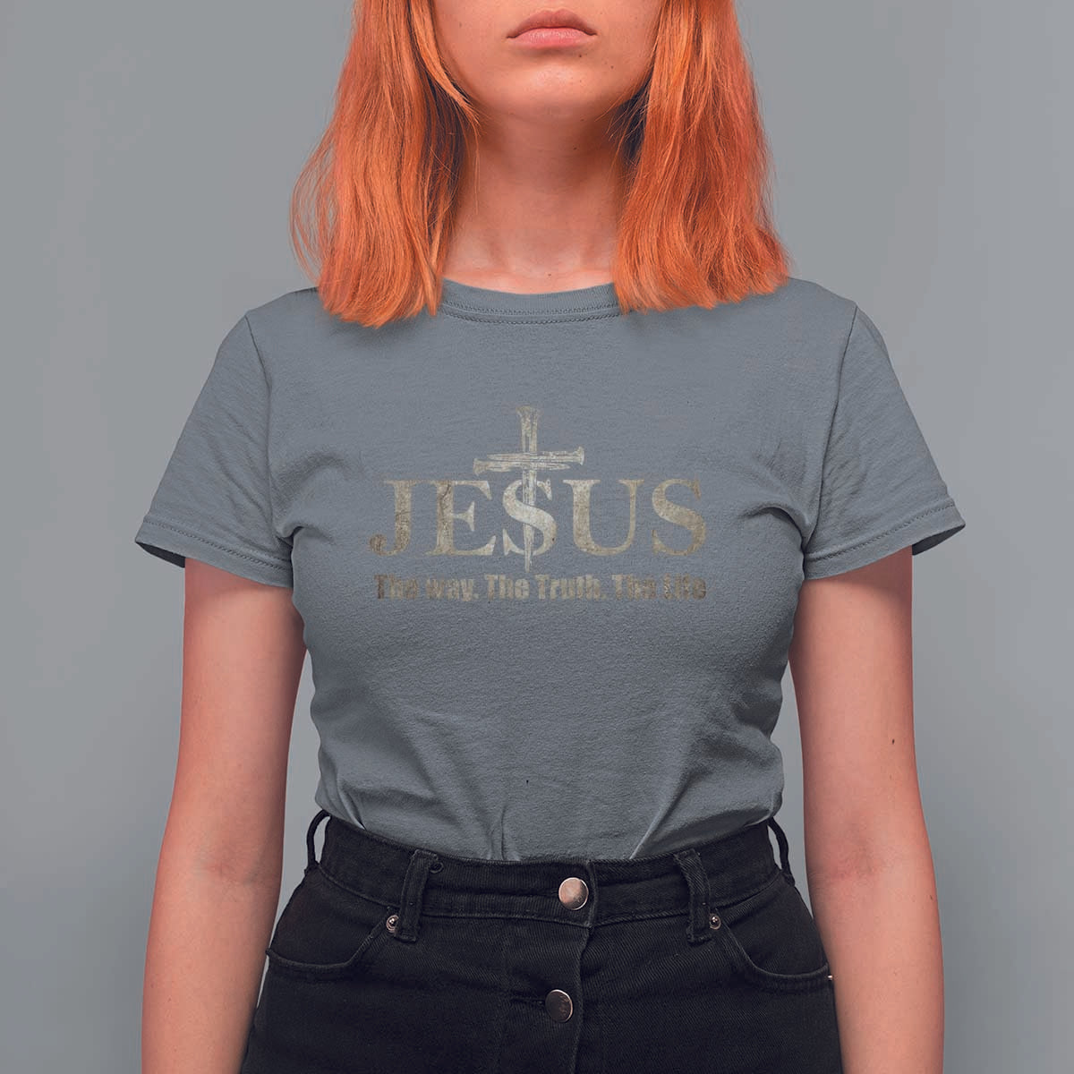 Jesus The Way The Truth The Life T Shirt For Women Christian Cross Nails - Wonder Print Shop