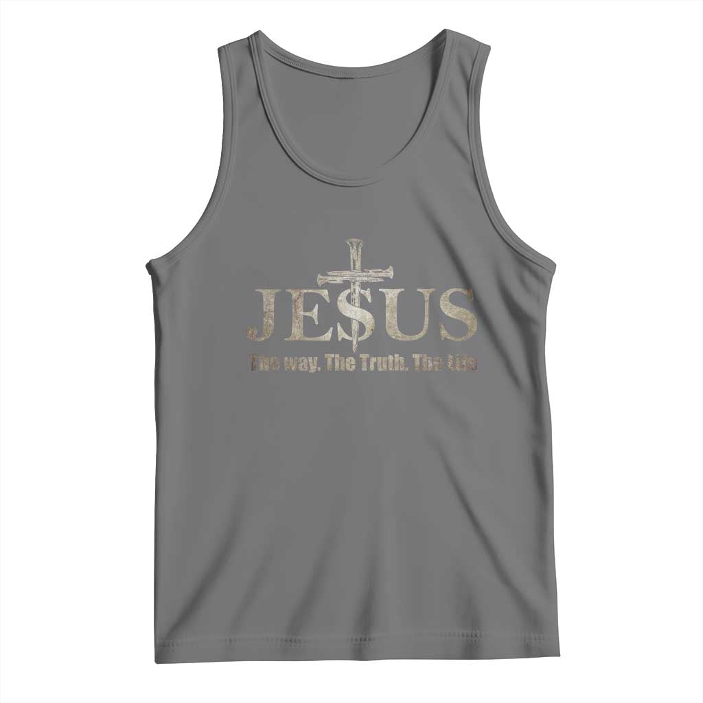 Jesus The Way The Truth The Life Tank Top Christian Cross Nails - Wonder Print Shop