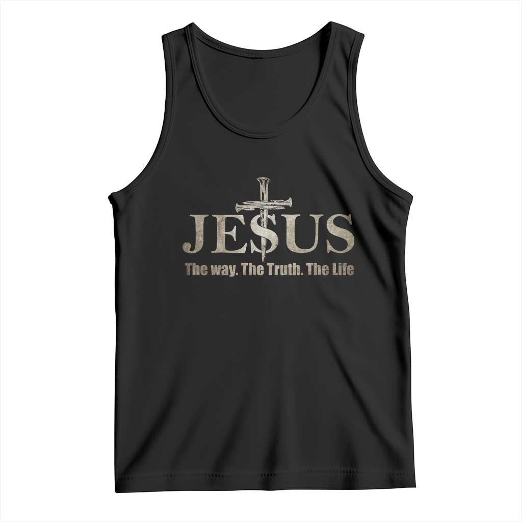 Jesus The Way The Truth The Life Tank Top Christian Cross Nails - Wonder Print Shop