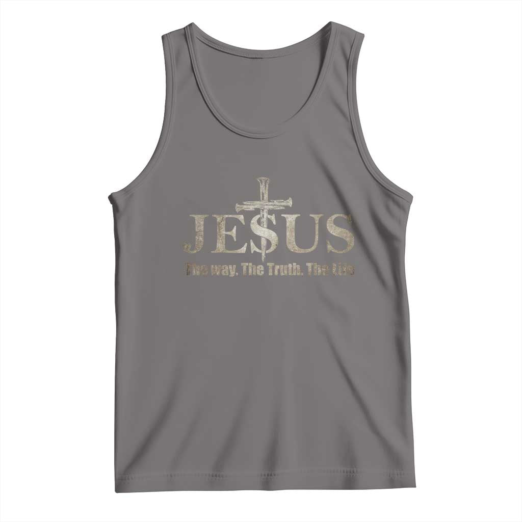 Jesus The Way The Truth The Life Tank Top Christian Cross Nails - Wonder Print Shop