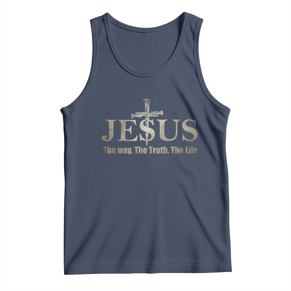 Jesus The Way The Truth The Life Tank Top Christian Cross Nails - Wonder Print Shop