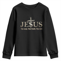 Jesus The Way The Truth The Life Youth Sweatshirt Christian Cross Nails - Wonder Print Shop