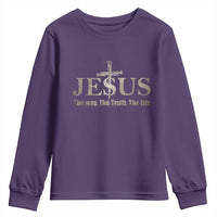Jesus The Way The Truth The Life Youth Sweatshirt Christian Cross Nails - Wonder Print Shop