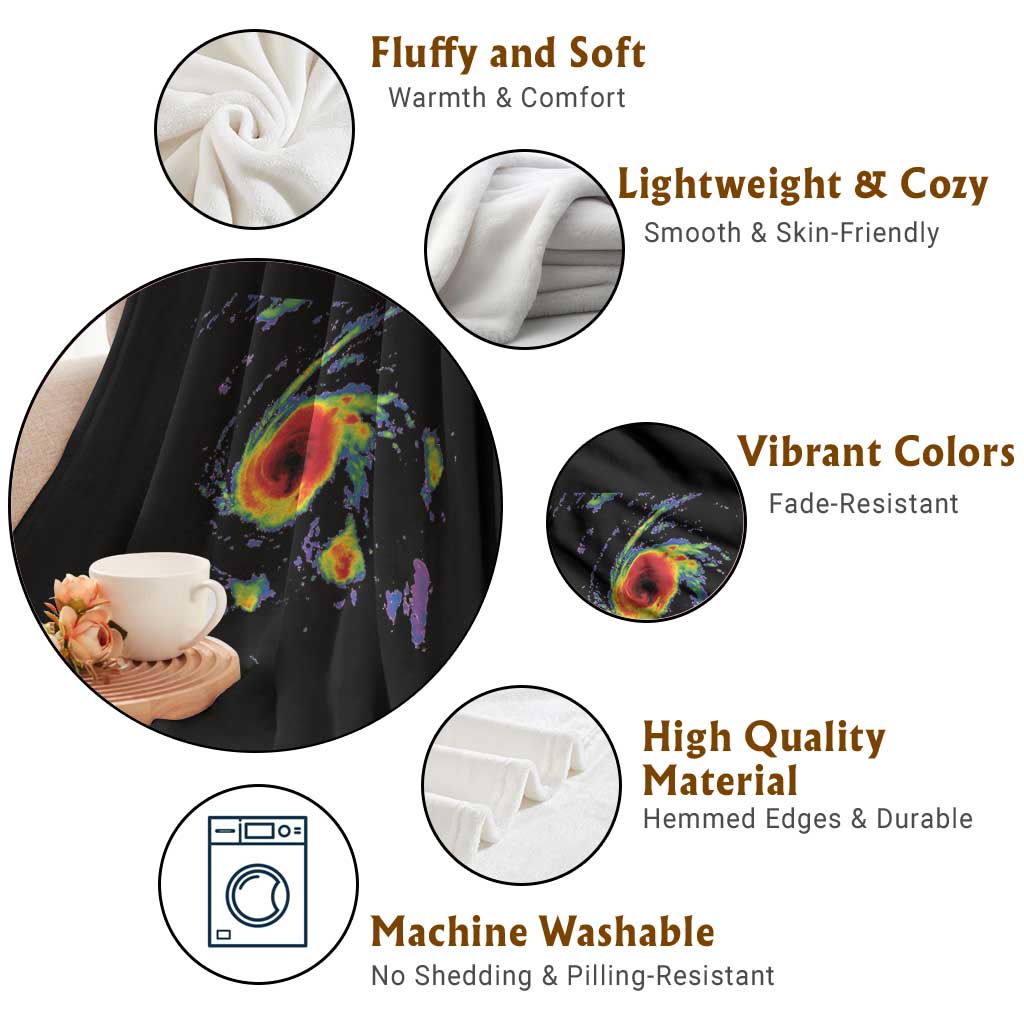 Hurricane Gabrielle 2025 Throw Blanket Meteorologist Weather Radar Storm Chasing - Wonder Print Shop