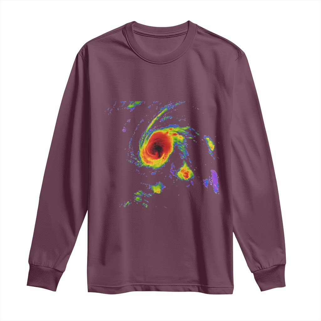 Hurricane Gabrielle 2025 Long Sleeve Shirt Meteorologist Weather Radar Storm Chasing - Wonder Print Shop