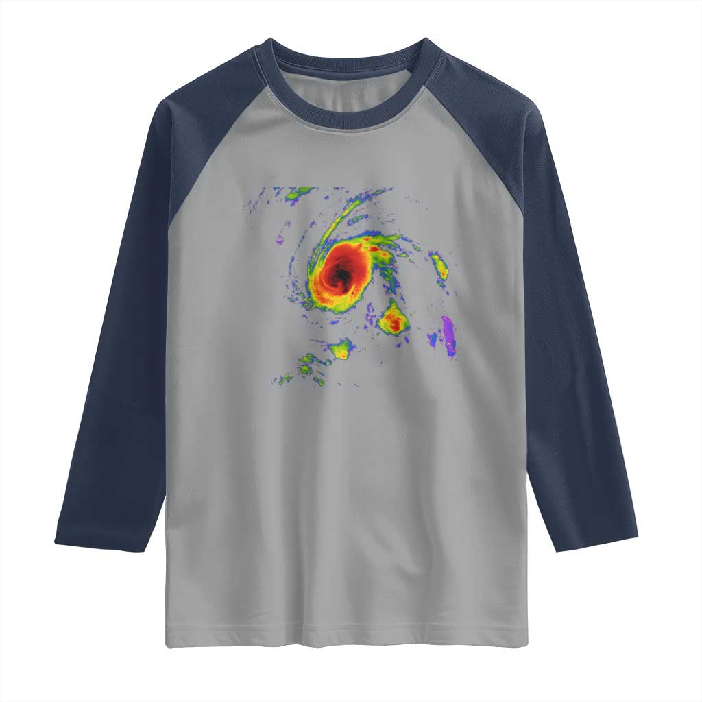 Hurricane Gabrielle 2025 Raglan Shirt Meteorologist Weather Radar Storm Chasing - Wonder Print Shop
