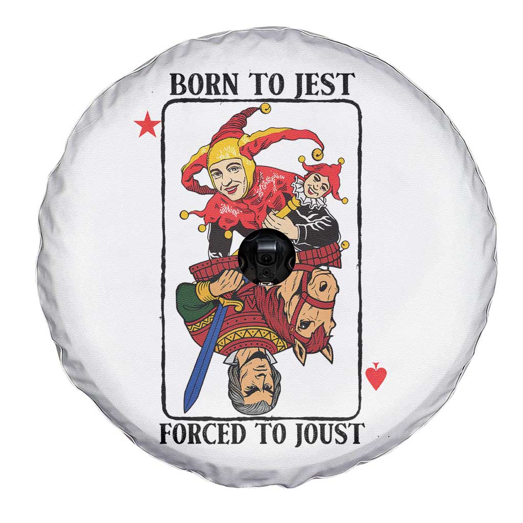Funny Born To Jest Forced To Joust Spare Tire Cover Medieval Renaissance Meme - Wonder Print Shop