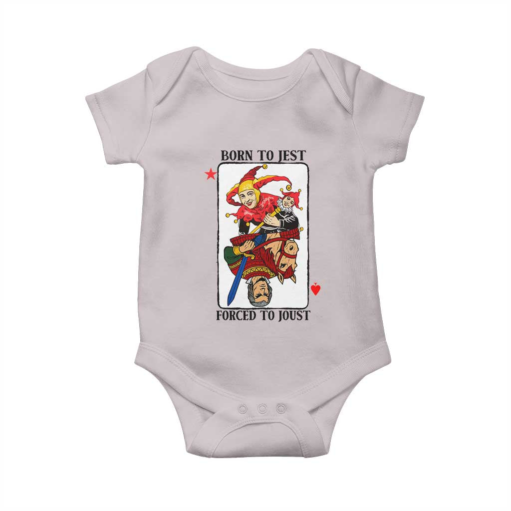 Funny Born To Jest Forced To Joust Baby Onesie Medieval Renaissance Meme - Wonder Print Shop
