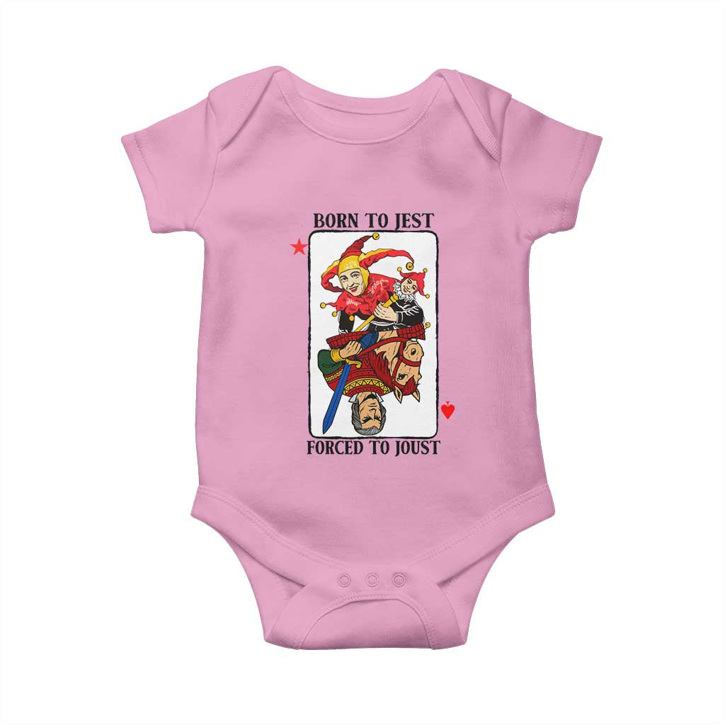 Funny Born To Jest Forced To Joust Baby Onesie Medieval Renaissance Meme - Wonder Print Shop