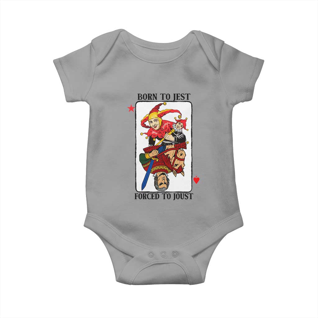 Funny Born To Jest Forced To Joust Baby Onesie Medieval Renaissance Meme - Wonder Print Shop