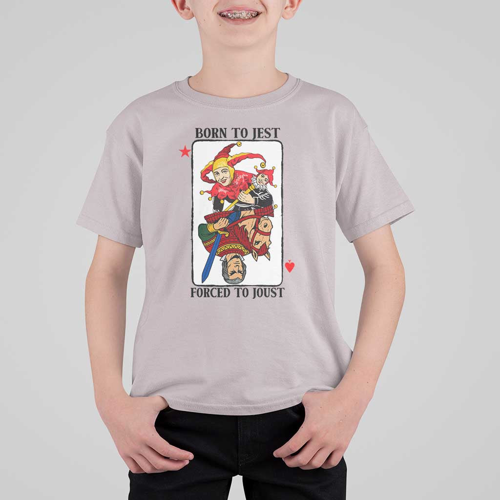 Funny Born To Jest Forced To Joust T Shirt For Kid Medieval Renaissance Meme - Wonder Print Shop