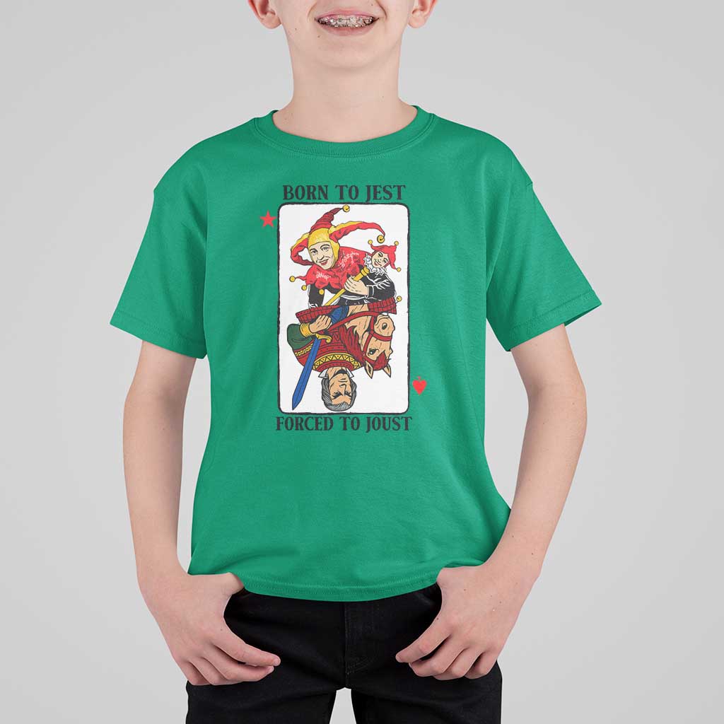 Funny Born To Jest Forced To Joust T Shirt For Kid Medieval Renaissance Meme - Wonder Print Shop