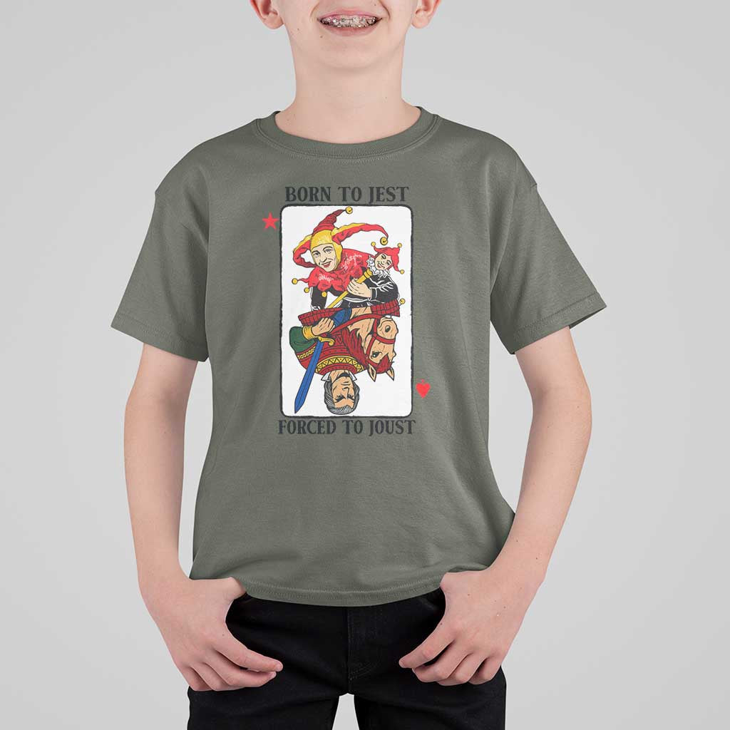 Funny Born To Jest Forced To Joust T Shirt For Kid Medieval Renaissance Meme - Wonder Print Shop