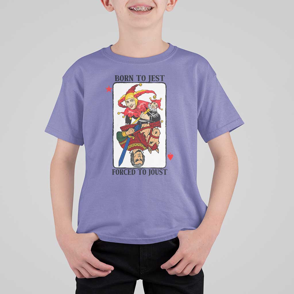 Funny Born To Jest Forced To Joust T Shirt For Kid Medieval Renaissance Meme - Wonder Print Shop