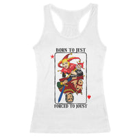Funny Born To Jest Forced To Joust Racerback Tank Top Medieval Renaissance Meme - Wonder Print Shop