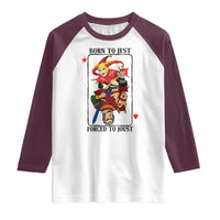 Funny Born To Jest Forced To Joust Raglan Shirt Medieval Renaissance Meme - Wonder Print Shop