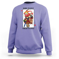 Funny Born To Jest Forced To Joust Sweatshirt Medieval Renaissance Meme - Wonder Print Shop