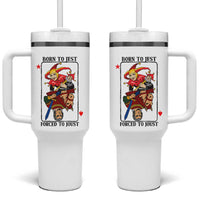 Funny Born To Jest Forced To Joust Tumbler With Handle Medieval Renaissance Meme - Wonder Print Shop