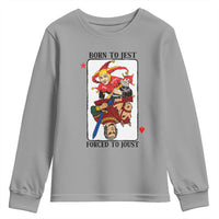 Funny Born To Jest Forced To Joust Youth Sweatshirt Medieval Renaissance Meme - Wonder Print Shop