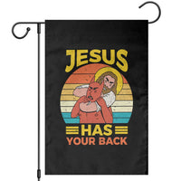 Funny Jesus Has Your Back Garden Flag Jiu Jitsu Retro Christian - Wonder Print Shop