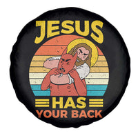 Funny Jesus Has Your Back Spare Tire Cover Jiu Jitsu Retro Christian - Wonder Print Shop