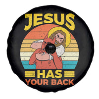 Funny Jesus Has Your Back Spare Tire Cover Jiu Jitsu Retro Christian - Wonder Print Shop